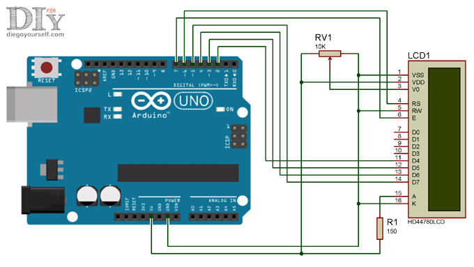 Câblage pour brancher un écran LCD sur un Arduino