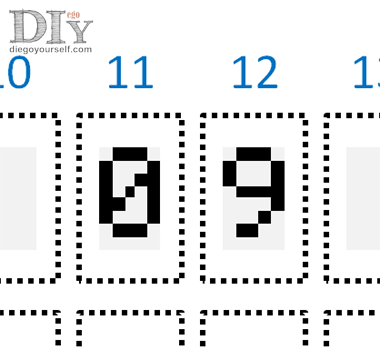 Ecran LCD, affichage du nombre 09