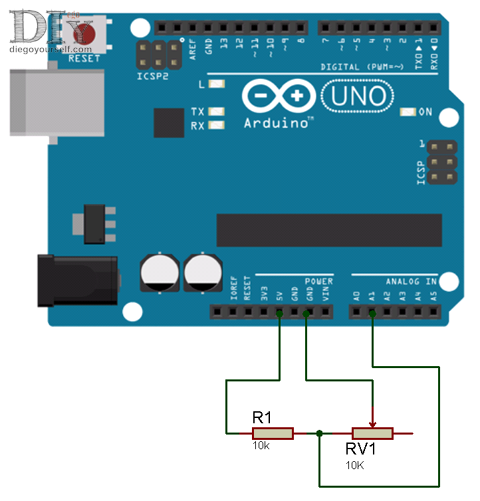Arduino UNO : mesure de résistance, montage de base