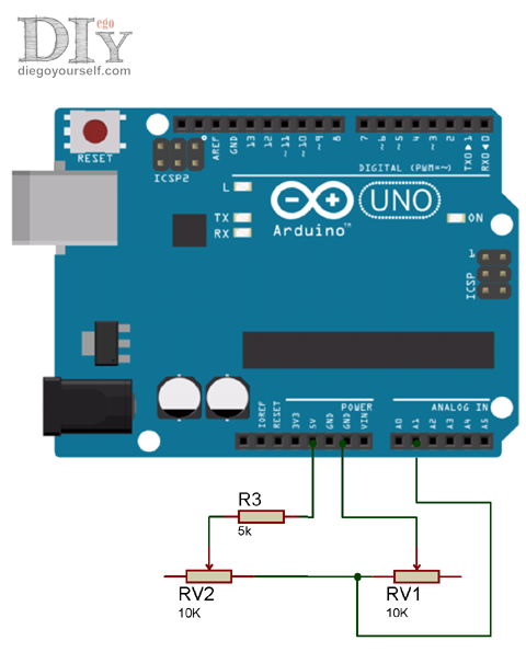 Arduino UNO : mesure de résistance, montage étalonable