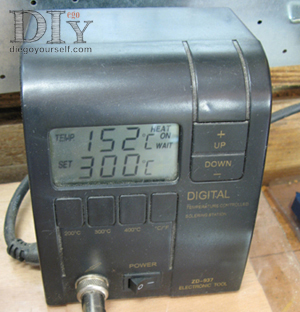 Base de régulation d'un fer à souder réglable