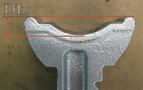 Mesure de la profondeur du creux de la tête de chandelle