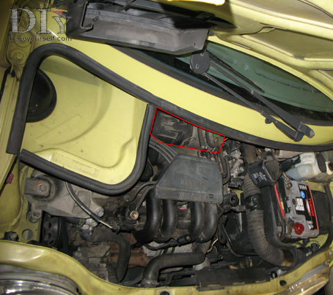 Emplacement du filtre à air