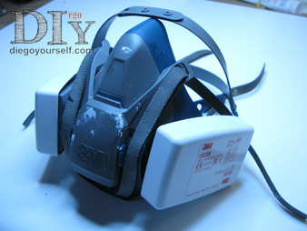 Filtre P3 3M 6035 posé sur le masque